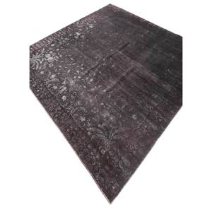 Tapis Azalea en laine et soie noué à la main, motif floral et abstrait, Pae-6134, rectangulaire, pour chambre et couloir, modèle de tapis de chambre, gris et noir - Product Image 2