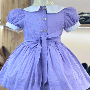 Robes smockées pour filles 100% coton Personnalisable Purple Heart Design pour enfants de 2 à 12 ans Nouveau-né ODM Ensembles avec bas quantité minimale de commande - Product Image 3