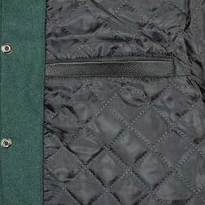 Blouson universitaire d'hiver personnalisé pour homme en laine/cuir, col montant, style Letterman, avec logo frontal, vierge et uni, vente en gros - Product Image 5