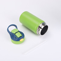 Botol Minum Anak Stainless Steel dengan Sedotan, Tutup Lipat, dan Pegangan untuk Sekolah, Grosir OEM