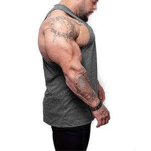 Venta al por mayor de ropa deportiva transpirable Hombres Stringer Tank Top Culturismo Algodón y Spandex Mezcla Causal Hombres Tank Tops - Product Image 3