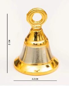 Campanas de vaca colgantes de latón metálico respetuoso con el medio ambiente con tono dorado, ideales para decoración étnica, esquinas de meditación y ambiente al aire libre - Product Image 2