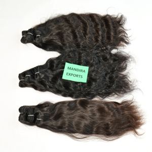 100% Natural <b>Black</b> Indian Temple Raw Bundles Wave Wavy Human <b>Hair</b> <b>Extensions</b> No Chemical Processing Vendor Offers Cheap Option - Product Image 5