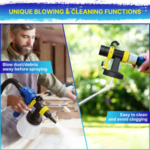 Pistola de Pintura Eléctrica HVLP de 800W con Recipiente de 40 Onzas Líquidas, Manguera de Aire de 6.5 Pies, 4 Boquillas, 3 Patrones, Fácil de Limpiar - Product Image 5