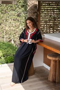 Vente en gros 2025, vêtements de rue écologiques, kaftan arabe, uni, mignon, coton naturel, abaya ethnique pour femmes et filles musulmanes, longueur au sol - Product Image 3