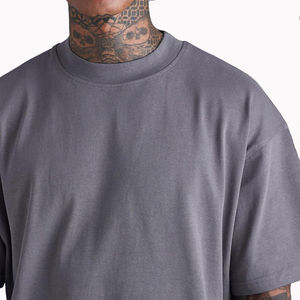 Camiseta de algodón 100% pesado de talla grande personalizada para hombre, Camiseta de punto de alta calidad con estampado de gran tamaño - Product Image 6