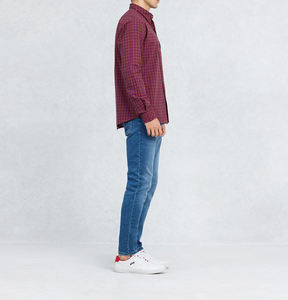 Camisas de Vestir Casuales de Manga Larga para Hombre, 100% Algodón, con Logotipo Bordado, Cuello Alto, Tejido de Punto, Estilo Formal de Oficina - Product Image 3