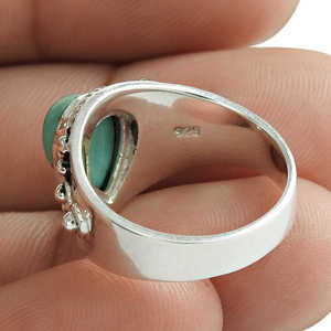 Bague statement en turquoise naturelle taille poire, nouvelle collection Destiny Jewelry, fabriquée en argent sterling 925 massif. - Product Image 2