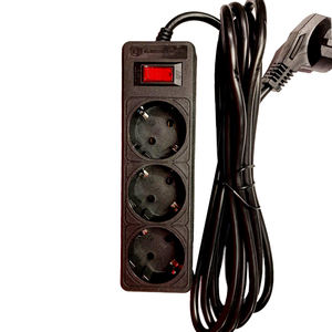Hot Sale 3-Way Black Surge Protected <b>Extension</b> Power <b>Socket</b> With Grounding EU/UK/US Standard 5 Meters Cable for Switching Usage - Product Image 2