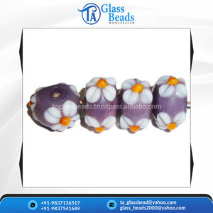 Perles de cristal au chalumeau de la plus haute qualité faites à la main conception de fleurs en vrac rouge violet jaune couleurs pour la décoration de la maison fabrication de bijoux - Product Image 4