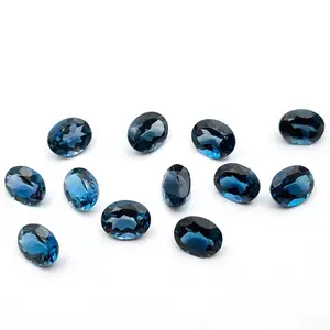 天然伦敦蓝色黄玉椭圆形切割珠宝蓝宝石诞生石Rashi Ratan宝石用于占星术用途