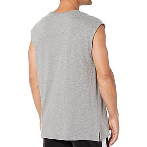 Camisetas sin mangas para hombre de poliéster y Spandex en blanco con serigrafía personalizada, camisetas sin mangas para gimnasio, entrenamiento, correr, atlético, secado rápido, OEM - Product Image 2