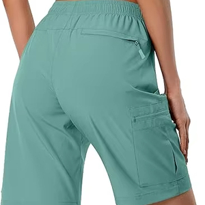 กางเกงขาสั้นผู้หญิงเอวยางยืดระบายอากาศคุณภาพสูงขายส่ง พร้อมกระดุม ดีไซน์สั่งทำ ผ้าฝ้าย 100% ทรงเข้ารูป สไตล์สปอร์ต - Product Image 2