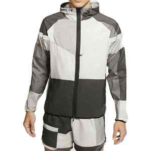 Chaqueta cortavientos impermeable de poliéster/algodón ligera de alta calidad para hombre con cuello levantado frente logotipo personalizado abrigo de invierno - Product Image 1