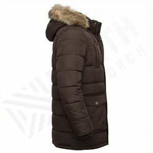 Veste parka d'hiver pour homme, couleur unie, coupe-vent, fermeture éclair, décontractée, imperméable, rembourrage en coton, vêtements d'extérieur, prix avantageux, manteaux isolés thermiquement - Product Image 3