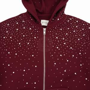 Sweat-shirts à capuche unisexes de haute qualité 100% coton pour hommes, solides, avec strass, coupe ample, pour l'hiver, en plein air, écologiques, coupe-vent - Product Image 4