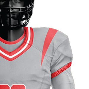 Uniforme personnalisé sublimé de football américain pour hommes 100% polyester respirant gris rouge attirail sergé équipe équipement maillot court pantalon - Product Image 6