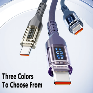 Nylon Braided Digital <strong>Display</strong> Data <strong>Cable</strong> 100W High Power Transparent 3A Fast Charging Type-C Type-C USB <strong>Cable</strong> for Camera - Product Image 3