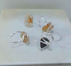 Multi Gemstone <b>Ring</b> Handmade Sterling <b>Silver</b> <b>Ring</b> Unique <b>Boho</b> Jewelry Gift Natural Stone <b>Ring</b> Bohemian Gemstone Jewelry - Product Image 3