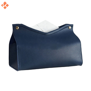 Boîtes à mouchoirs en cuir rembourrées polyvalentes personnalisées stockage de bureau boîte de papier décorative support de boîte à mouchoirs - Product Image 2