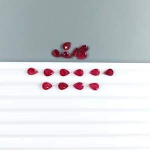 Pierres précieuses en rubis du Mozambique naturel non traité 6x4mm, taille poire, taille émeraude, taille cube, qualité supérieure, rouge, rose, IGI - Product Image 3