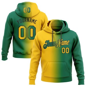 Industrie directe en gros 3D brodé personnalisé cousu vert vert vert-or sport pull sweat à capuche - Product Image 5