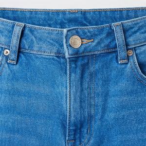 High Waist Tapered Straight Loose Simple Denim <b>Women's</b> <b>Jeans</b> Slim Fit Casual Tapered Pants Customized Color Breathable Cotton - Product Image 4