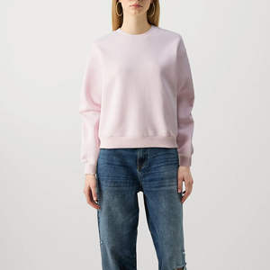 2026 wholesale top <b>Women's</b> 2026 Autumn Winter Casual Solid <b>Pattern</b> Sweatshirts 100% Polyester 400 Grams Front Embroidered Logo - Product Image 3