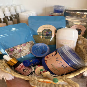 Coffret cadeau de spa marocain Hammam |   Savon noir, Gant Kessa, Argile Ghassoul, Huile d'argan, Eau de rose, Pack exfoliant, Ensemble de luxe pour spa, Pro - Product Image 1