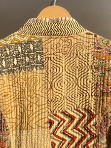 Floral Cotton Bohemian Style Quilted Jacket Fall Winter Streetwear Reversible Coat Patchwork <b>Knitted</b> Design - Product Image 2