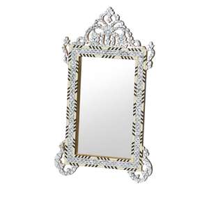 Miroir mural de forme personnalisée avec incrustation d'os pour la décoration de la maison et de l'hôtel Collection de maison Cadre de miroir de luxe - Product Image 1
