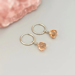 14k Gold Fill Morganite Gemstone 925 Sterling <b>Silver</b> <b>Earrings</b> Women <b>Earrings</b> Morganite <b>Dangle</b> <b>Earring</b> Wholesale Factory Price - Product Image 1