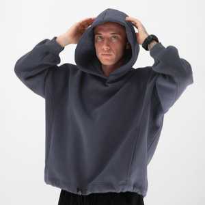 Sudadera con Capucha Extra Grande de Alta Calidad, Sin Cordones, de Felpa de Algodón Grueso, con Forro, Bolsillo Oculto, Personalizable para Hombre - Product Image 1