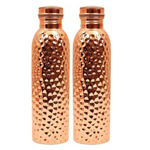 Venta caliente 100% botella de agua de cobre puro para beneficios de salud 1000ml botella martillada de cobre 4 Camping Yoga y uso de gimnasio en la escuela - Product Image 5