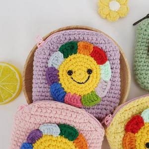 Elegant 100% Milk Cotton Seven-Color <b>Flower</b> Hand-Embroidered Coin Purse Credit Card Holder <b>Sweet</b> Lady Fashion Accessories - Product Image 3