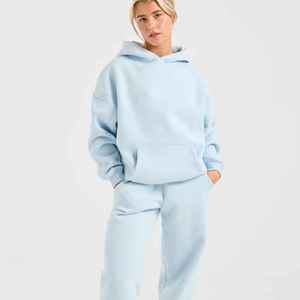 เสื้อสวมหัวมีฮู้ดไหล่ตกแบบสวมหัวสำหรับผู้หญิงโอเวอร์ไซส์วัสดุผ้าฝ้าย100% น้ำหนักเบาระบายอากาศกำหนดโลโก้ได้เอง - Product Image 1