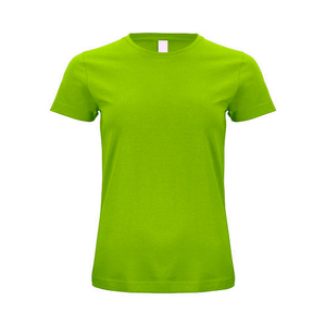 Camiseta media de algodón de manga para mujer de color verde sólido Camiseta transpirable fácil de usar Impresión personalizada Patrón sólido Estilo informal. - Product Image 1