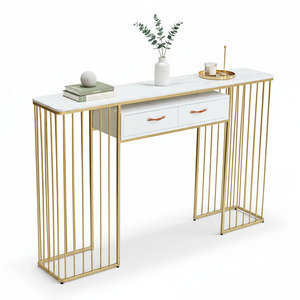 Contemporary Luxury 160x30x100cm Console <b>Table</b> with <b>Mirrored</b> Face Convertible Legs 100% Iron for Villas Living Rooms-CST066 - Product Image 1