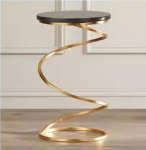 Mesa auxiliar de Metal hecha a mano de diseño estándar, forma redonda de Color dorado para el hogar, sala de estar, muebles decorativos, mesa personalizada - Product Image 5