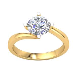 Bague élégante pour femme en or 9 carats, classique, 1 carat, clarté VS, diamant de laboratoire de couleur EF, taille brillant, certifié IGI, bijoux - Product Image 1