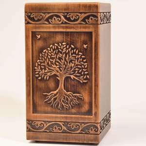 Urnes de crémation en bois moyen pour cendres humaines adultes nouveau Design unique et classique de haute qualité fabriqué en inde vente en gros 2023 - Product Image 2