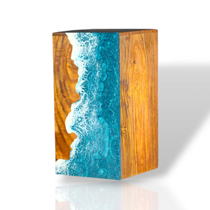 Handcrafted Rosewood Urn <b>Box</b> Ocean Wave Design Personalized <b>Memorial</b> Premium Adult Wooden Urn <b>Box</b> - Product Image 1