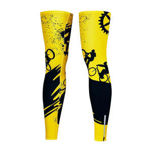 Fábrica profesional personalizado sublimación Impresión logotipo montar al aire libre deportes espinillera deportes rodillera poliéster pierna manga - Product Image 1