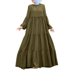 Robe musulmane de mariage longue avec blocs de couleurs, Abaya de haute qualité, Kaftan élégant, meilleure vente en gros - Product Image 6