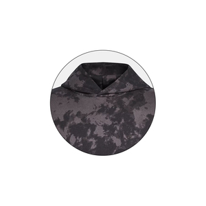 Pull en coton tricoté délavé à l'acide unisexe 300 g/m² Logo personnalisé Coupe régulière à capuche Solide Hiver Lourd Noir - Pour hommes - Product Image 2