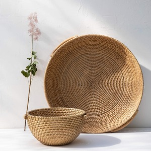 Bol rond en rotin naturel tissé à la main, tailles personnalisables, mini panier, nouveau design, bols à fruits tissés en provenance du Vietnam - Product Image 3