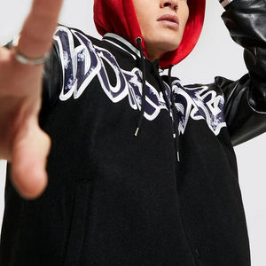 Nouvelle veste Letterman pour hommes, brodée et boutonnée sur le devant, en laine, pour le corps et les manches en cuir, universitaire - Product Image 3