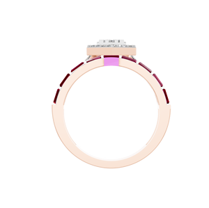 แหวนหมั้นเงินแท้ 925 ประดับเพชร 52 เม็ด ดีไซน์เฉพาะตัว โมอิสซาไนต์และทับทิมสังเคราะห์ แบบฝังหนามเตย สำหรับงานแต่งงานและวันครบรอบ - Product Image 4