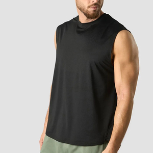 Vente en gros de débardeurs sans manches en polyester avec logo personnalisé pour hommes, vêtements de sport ajustés, vêtements d'entraînement, vêtements de fitness pour hommes - Product Image 6