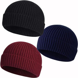 Gorro de punto suave y cálido para invierno, gorros para hombres y mujeres, bordado 3D, patrones de lazos de puntos de camuflaje, gorro con puños de esquí, gorros jacquard - Product Image 5